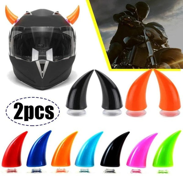 Multicolor Motorcycle Helmet Devil Horns Electric Bike Car Styling Decoration Helmet Stickers Parts Accessories