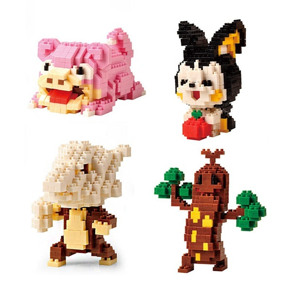 Mini Building Blocks Cartoon Anime Figure Assembly Blocks Monsters Brick Model Games Toys for Kids