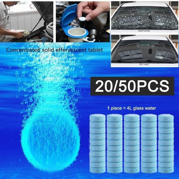 20-50 Pieces Car windshield washer fluid Concentrated Clean Tablets,New Formula windshield wiper fluid Solid Effervescent Tablet. Remove glass stains,