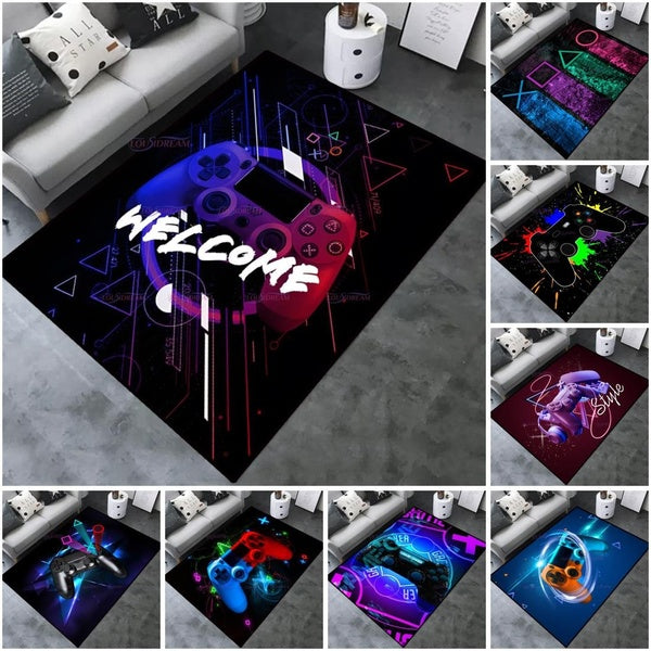 Large Game Area Rugs Game Consoles Carpets Non-Slip Video Games Mat Home Decoration Sofa Floor Rugs for Teen Boys Kids Game Room
