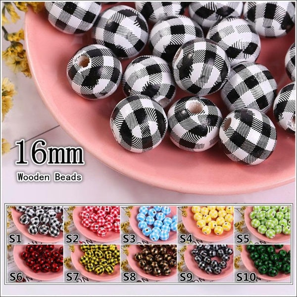 Colored wooden beads, Round Wood Beads Unfinished Wooden Decorative Beads Loose Spacer Beads for Crafts Making, DIY Jewelry Making, Home Decoration.