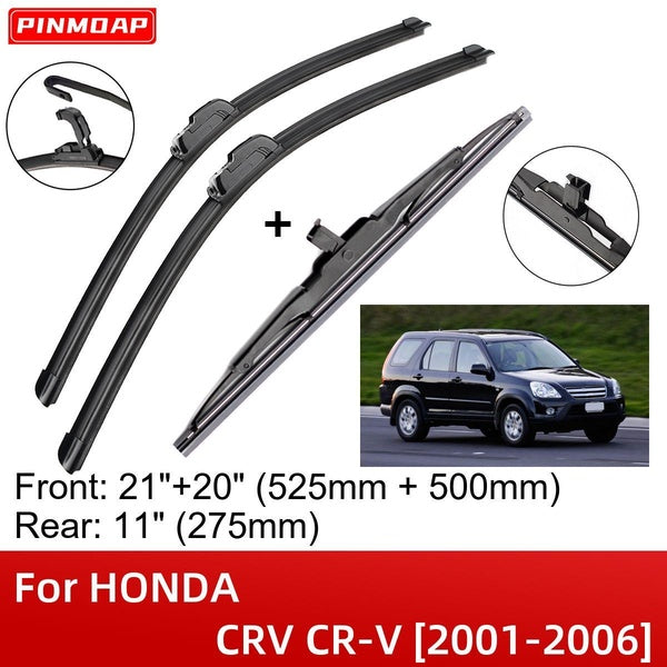 Car Wiper Blades For HONDA CRV CR-V 2001-2006 21" 20" 11" Front Rear Wiper Blades Brushes Cutter Accessories 2001 2002 2003 2004 2005 2006