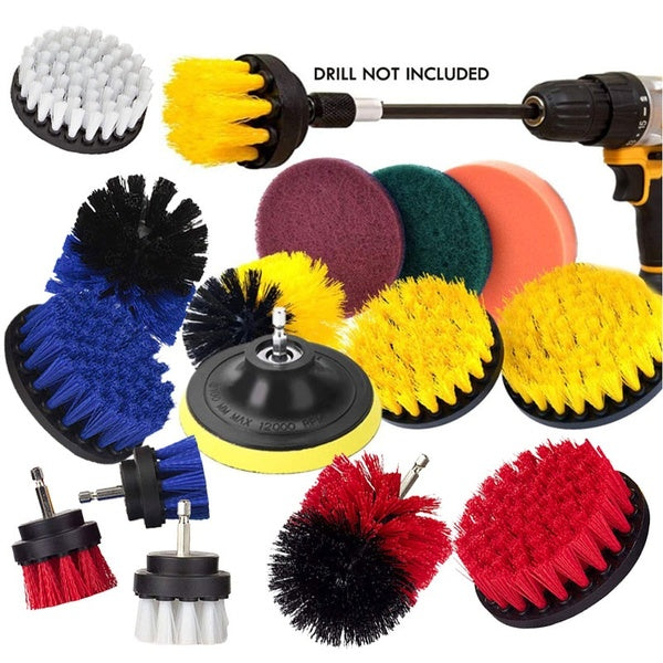 Drill Brush 6-5-4-3pcs Scrub Brush Drill Attachment Kit,Time Saving Kit and Power Scrubber Cleaning Kit, for Car, Bathroom, Wooden Floor, Laundry Roo