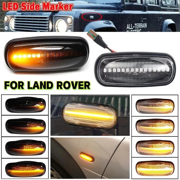 2PCS Dynamic Sequential Indicator Blinker LED Side Marker Light for Land Rover Discovery 2 1999-2004 Defender Freelander 1 2002-2005