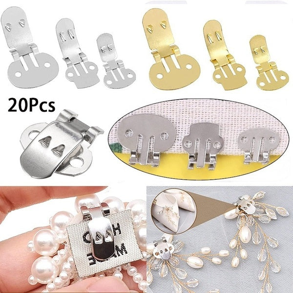 20 pièces-10 pièces pinces à chaussures vierges boucles de chaussures S, M, L fer pour bricolage artisanat décoration