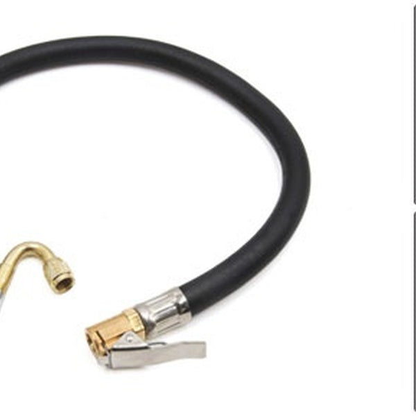 38cm Clip On Car Air Tire Inflator Hose w Gold Tone 45 Degree Valve Extension