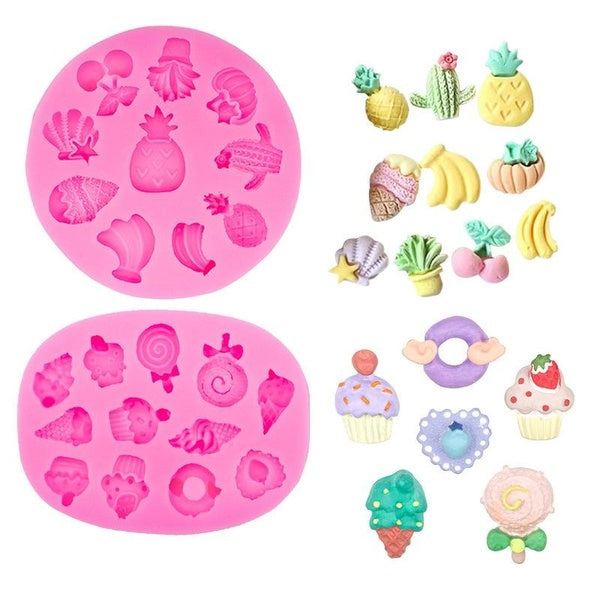 KUXSE Ice Gream Silicone Molds DIY Fruit Fondant Cake Decorating Tools Candy Clay Chocolate Gumpaste Mold Sugarcraft Kitchen Baking Tool
