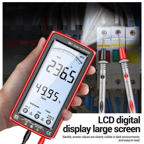 1PCS Rechargeable Smart Digital Multimeter LCD display Electrical Flashlight Lighting Anti-burn Hz Ohm 6000 Counts Multimeter