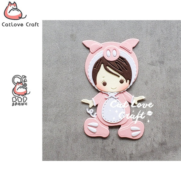Catlove cochon bébé Animal métal matrices de découpe Scrapbooking moule pochoir découpes carte faisant bricolage artisanat gaufrage nouveaux matrices