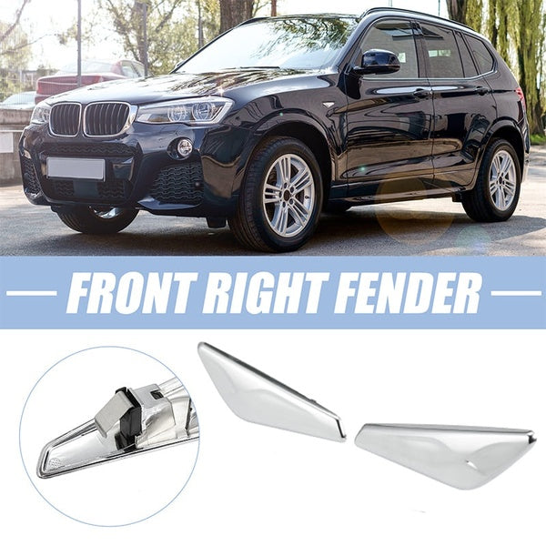 Front Left-Right-Left & Right Fender Panel Side Marker Finisher Trim Fit Replacements for BMW X3 X4 F25 F26 Side Marker 51117338569 51117338570