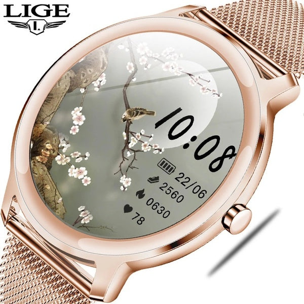 LIGE dames montre femme montre intelligente femmes sport étanche Fitness Tracker fréquence cardiaque tensiomètre