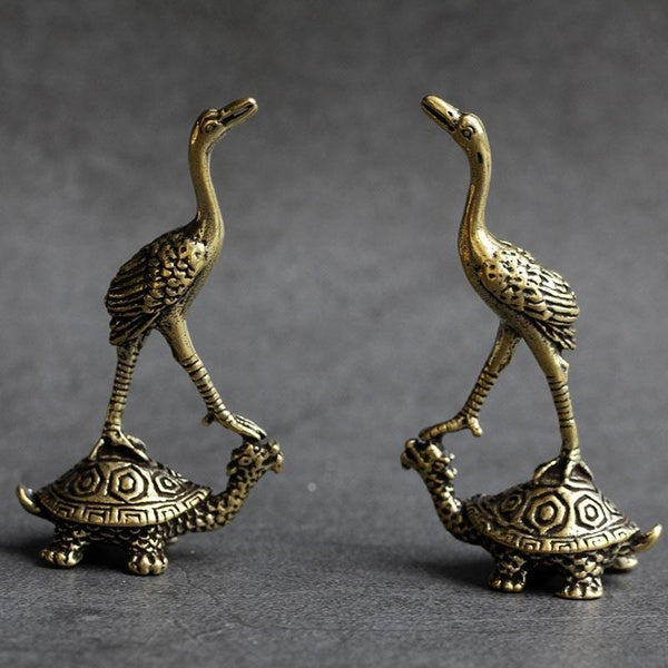 Brass office desk small ornaments cranes dragons turtles tea pets jewelry crafts gifts and crafts
