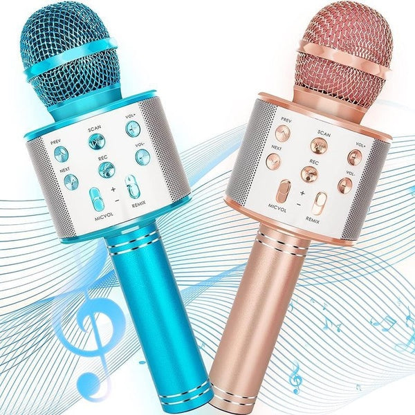Microphone Bluetooth sans fil Portable, pour le chant à la maison, 5 en 1, Koraoke, haut-parleur