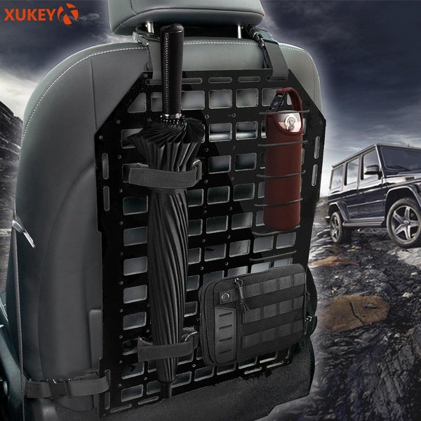 XUKEY Universal Tactical Truck Car Seat Back Organizer Military Seat Cover Protector Outdoor Tools Auto Accessories Storage Pack Rigid Panel