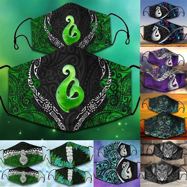 Pikorua Face Mask Manaia Mask Maori Twist Symbol Mask Manaia Koru Tribal Gift for Men Women