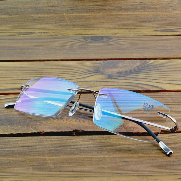 Lunettes de lecture de luxe Clara Vida en alliage de titane sans monture avec revêtement 10 couches, blocage des rayons bleus +1 à +4