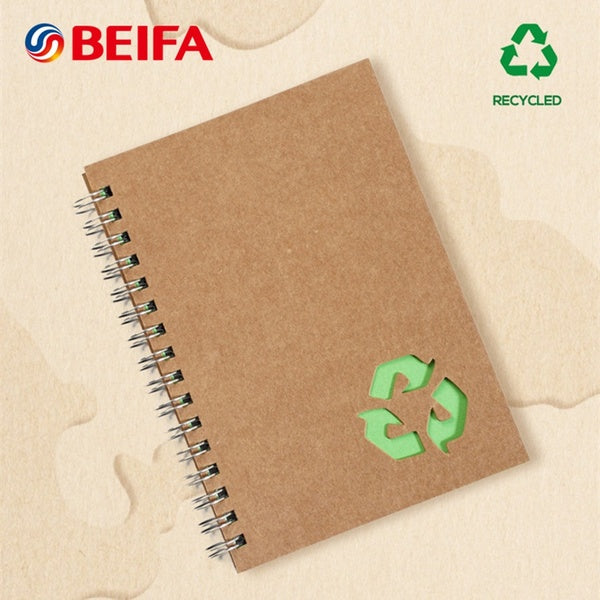 BEIFA A6 Eco-Friendly Kraft Notebook Agenda Planner Notebook Spiral Sketchbook Schedules Organizer Notebook for School Supplies