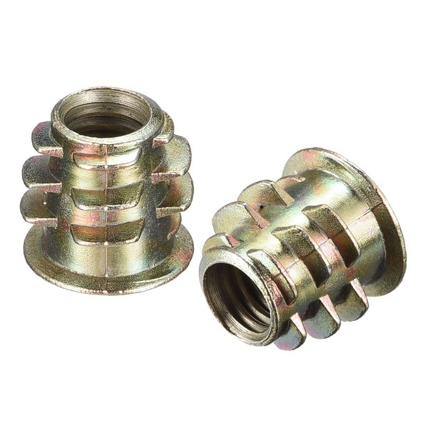 M6x10mm Furniture Screw-in Nut Zinc Alloy Threaded Insert Nuts for Wood 120pcs