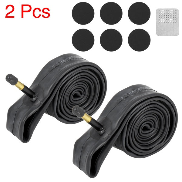Tube de vélo 2 pièces 24 pouces avec kit de réparation de pneu 24x1 3-8 chambre à air de Valve de Type américain américain
