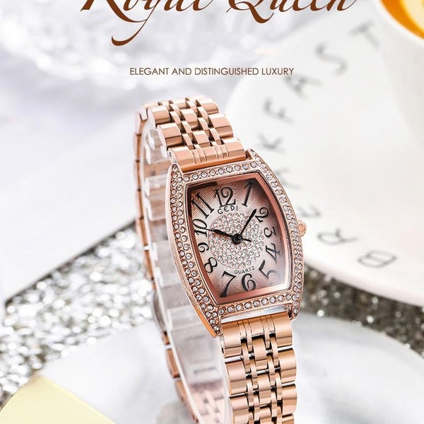 Montre à Quartz étanche en acier inoxydable pour femmes, légère, luxueuse et élégante, rétro