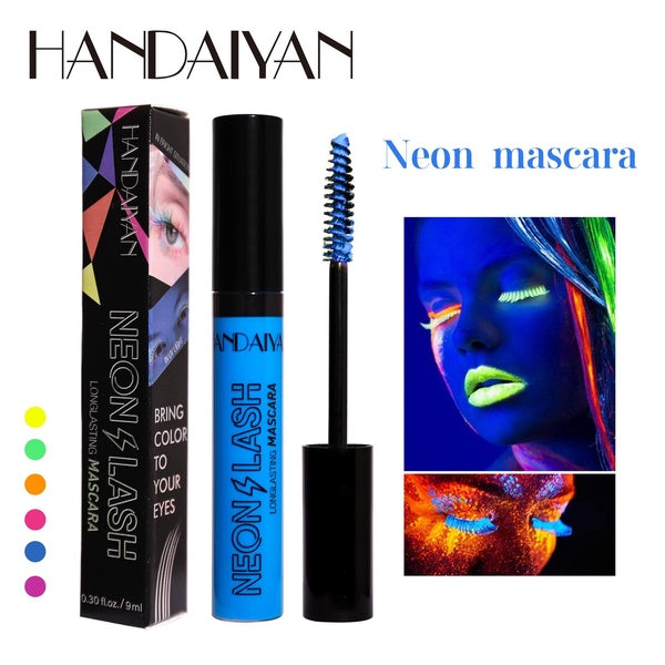 Get Noticed with Colorful Lengthening Mascara for a Bold Halloween Costume Look，Fluorescent Color Waterproof Mascara for Dazzling Lashes That Last Al