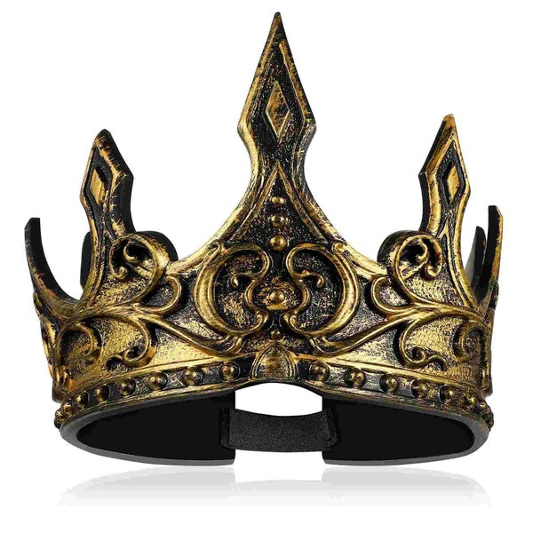 Couronne roi pour hommes couronnes Halloween Costume Kings Partymedieval Prom Boysroyal Vintage sorcière coiffure couvre-chef (motif aléatoire)