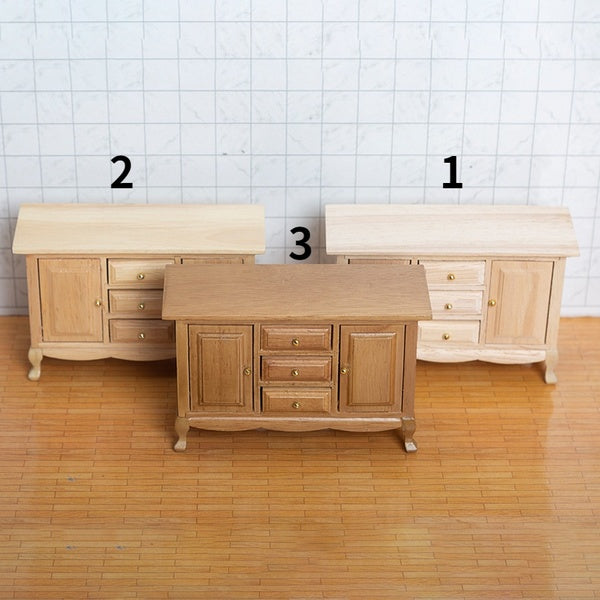 Mini Doll House Furniture Shooting Props Two-door Three-compartment Cabinet Miniature Ornaments