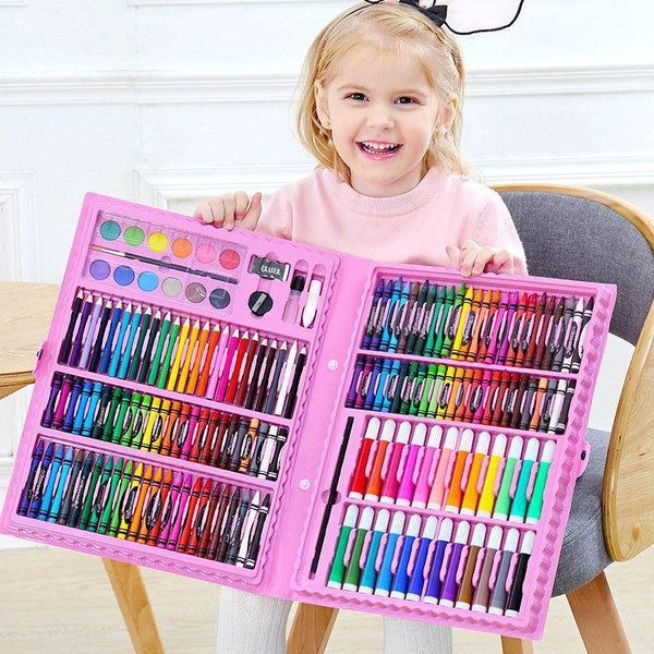 150pcs Gifts for Girls - Exquisite Art Case Set - Painting, Drawing, Coloring Art Kit for Kids - Art Supplies with Washable Markers, Dual-Tip Pens, W