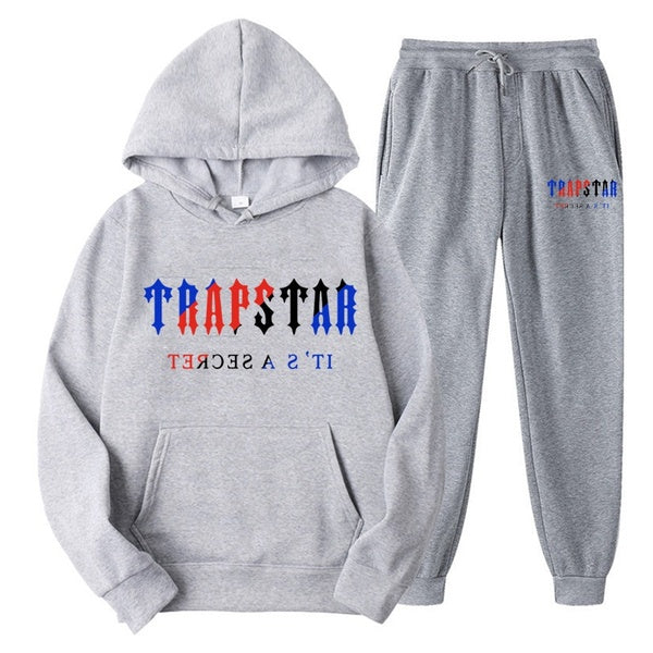 Men's Tracksuit Trend Brand Hooded 2 Pieces Set Hoodie Sweatshirt + Sweatpants Sportwear Jogging Outfit Letter Pattern Man Clothing S-4XL