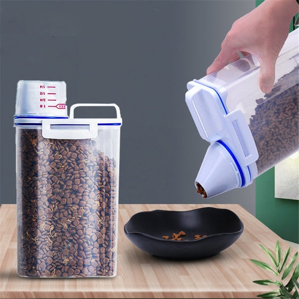 Dog Food Container Bucket Feeder Storage Pet Cat Food Container Mildew Anti-oxidation Large Capacity Moisture-proof Box
