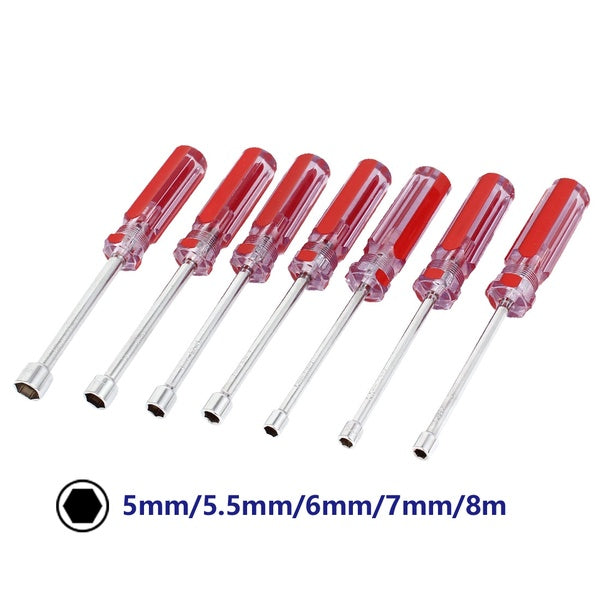 7pcs 5mm-12mm Metal Hex Nut Key Socket Wrench Screw Driver Hand Tool Set