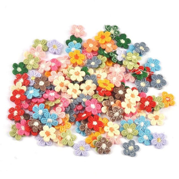 50Pcs 15mm Mixed Colors Flower Appliqued Lace For DIY Crafts Sewing Accessories Handmade Materials Wedding Supplies Home Decor CP3374