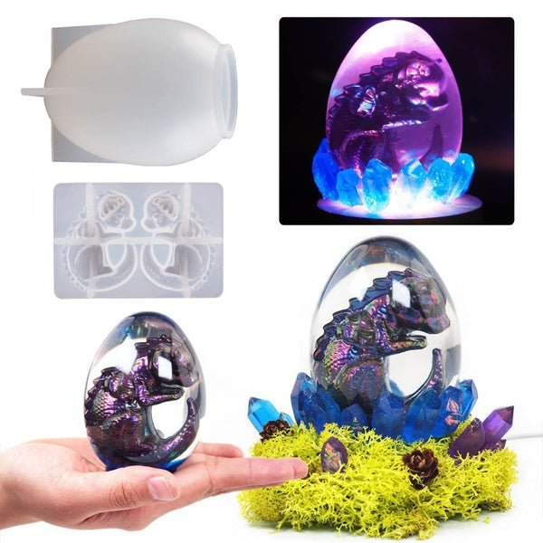 DIY Crystal Dragon Egg Resin Epoxy Art Making Moulds Handmade Resin Art Silicone Casting Home Decorations(Only Molds)