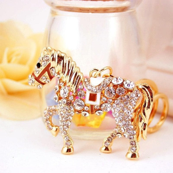 Cheval Strass Cristal Charme Pendentif Porte-clés Chaîne Porte-clés