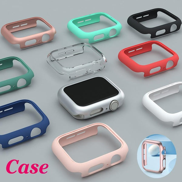 Hard PC Bumper protective case for Apple Watch 9 8 7 41mm 45mm SE 6 44mm 40mm 42mm 38mm Screen Protector Cover for iWatch series 5 4 3 2 1 Accessorie