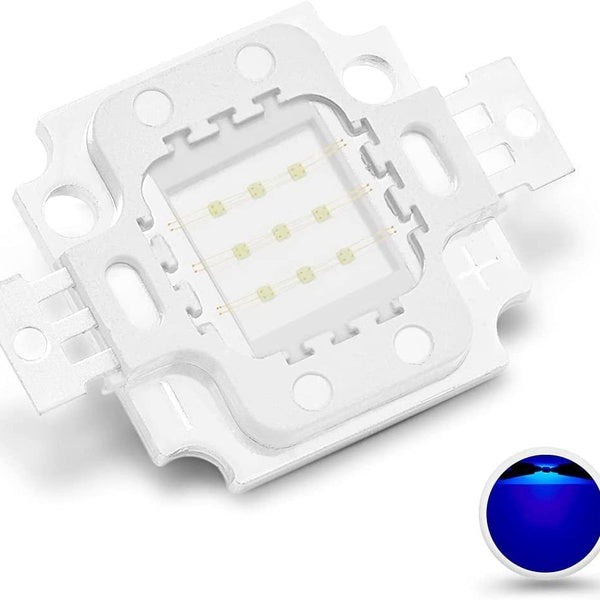 Chanzon Puce Led Haute Puissance 10W Bleu Royal Plante Grow Light (440nm-450nm - 900mA - DC 9V-11V - 10 Watt) Composants de Diode Émetteur SMD COB Pe