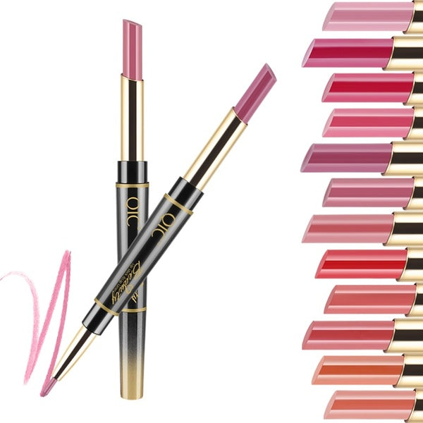1Pcs Double Ended Long Lasting Lipsticks Matte Lipstick Wateproof Lip Makeup Cosmetics Nude Dark Red Lips Liner Pencil
