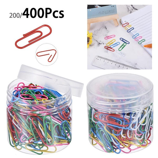 1-2boxes(200pcs-box) Multi-color 28mm Paperclip Bookmarks Metal Paperclip Color Paper Clip Creative Office Student Desktop Supplies Marking Clips