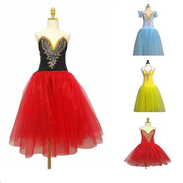 Long Ballet Dance Dress For Girls Children's Professional Princess TUTU Skirts Performance Costumes