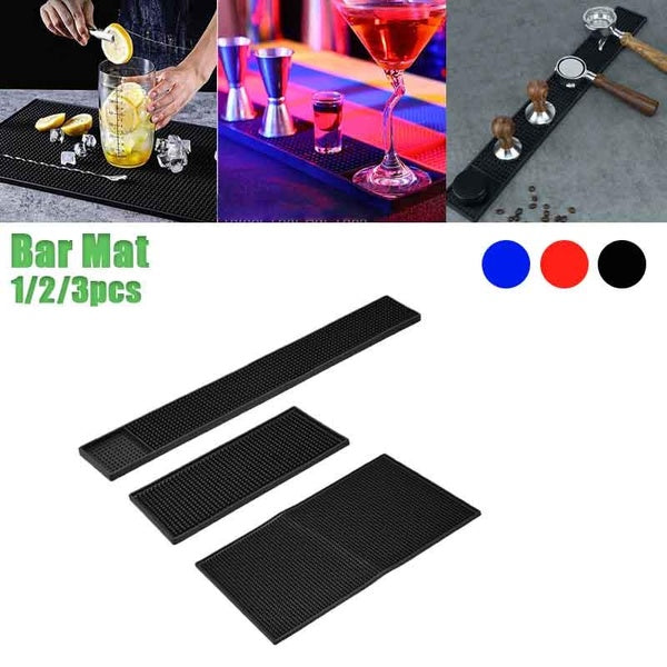1-2-3pcs Non-slip Rubber Bar Spill Mat Bar Runner Glass Drip Tray Beer Drink Bars Service Mat