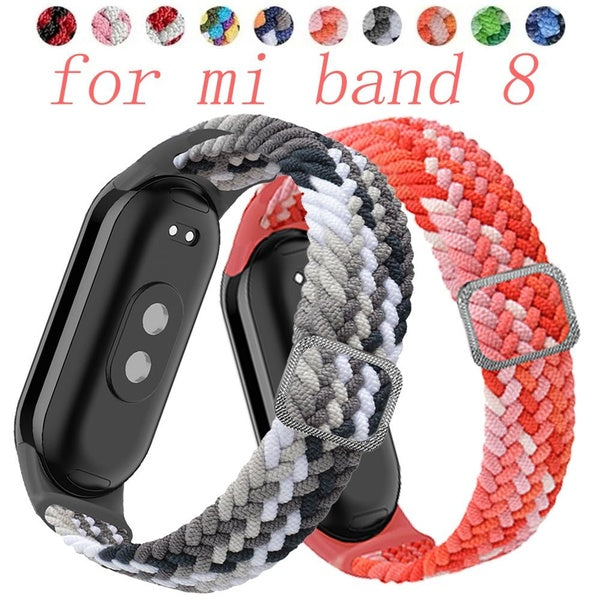 Strap for Mi Band 8 for Xiaomi Mi Band 8 Watch, Braided Nylon Elastic Sport Adjustable Bracelet Belt Wristband Accessories (1 Pcs Band) Matron Inn