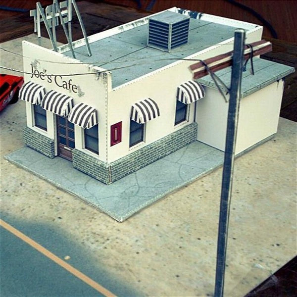 1:64-1:72-1:87 HO Scale Roadside Cafe Paper Model Assembled Building Paper Model Train Street Scene Layout Accessories Matron Inn