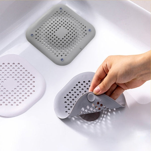 New Hair Filter Sink Anti-blocking Strainer Bathtub Shower Floor Drain Stopper Silicone Kitchen Deodorant Plug Practical Home Floor Drain Cover Bathr