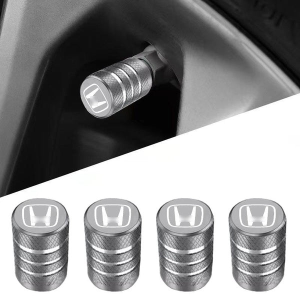 Honda 4-8Pcs Tire Valve Cap Gray Stem Caps Wheel Tyre Rim Stem Covers Dustproof Waterproof for Auto Motorcycle Bicycle