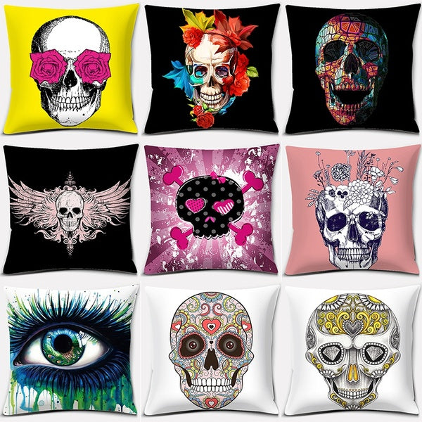 Skull pattern series home decoration pillowcase square pillowcase home office decoration (45cm * 45cm)