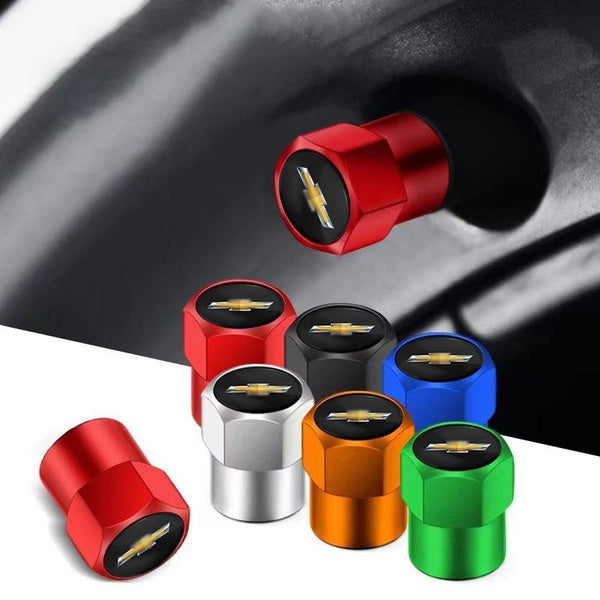 4-8-Pcs Aluminum Alloy Car Wheels Tires Valve Caps Valve Stem Covers Air Leakage And Dust Prevention Suitable Fit For Chevrolet Cruze Silverado Corve