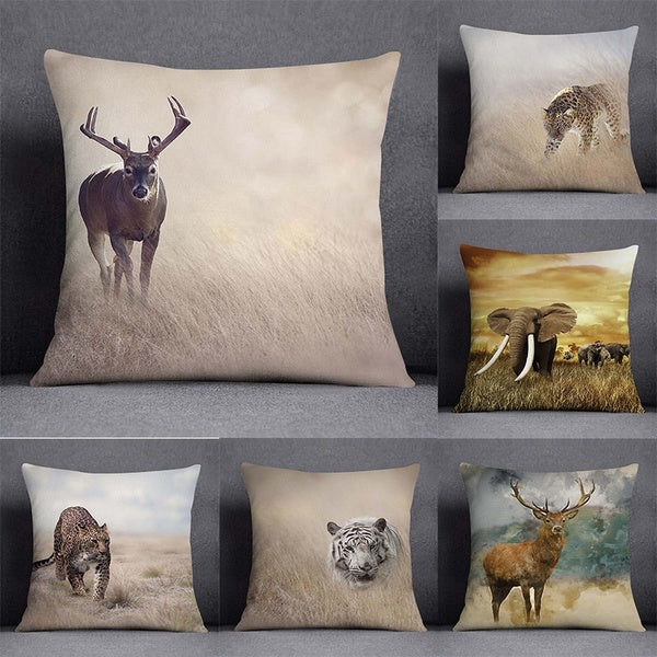 Animal world pattern home decoration pillowcase square pillowcase home office decoration (45cm * 45cm)