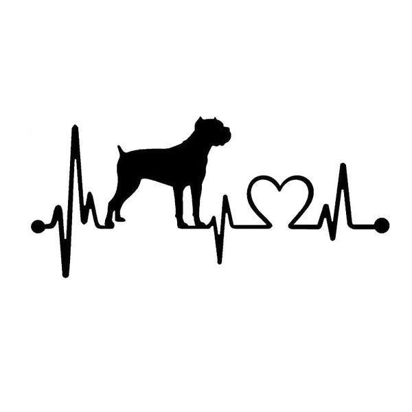 Fashion 17.8*8CM Cane Corso Heartbeat Car Styling Funny Decorative Sticker Decal Black-Silver C6-1133