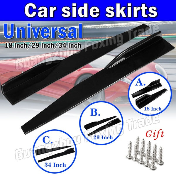Universal Side Skirt Splitter Spoiler Car Side Skirt Decal Universal Car Side Skirt Rocker Splitters Winglet Diffuser Wings Black Look Bumper Lip Bod