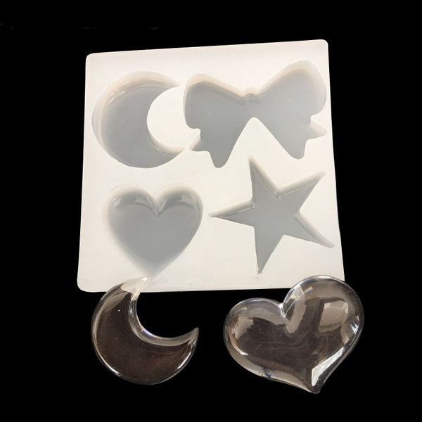 New 1PCS Moon Stars Charms Pendant Craft DIY UV Resin Liquid Silicone Molds for Earring Necklace Decorations Making Jewelry